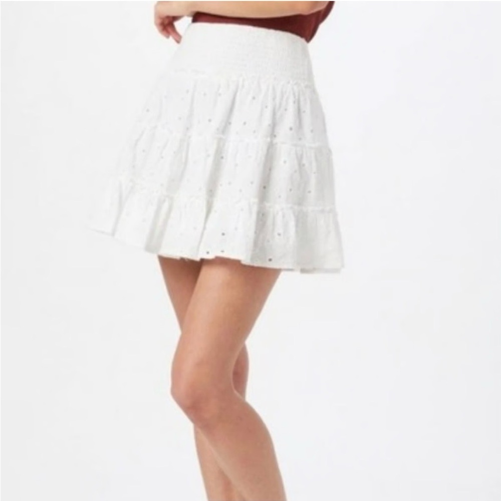American Eagle Outfitters White Mini Tiered Skirt